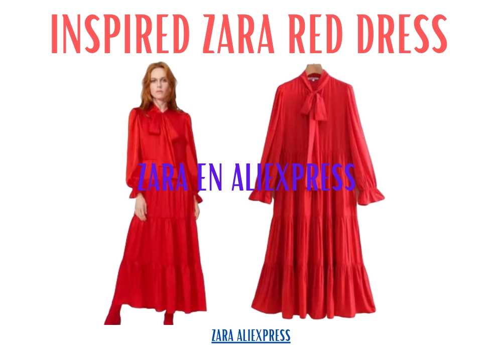 zara long sleeve red dress